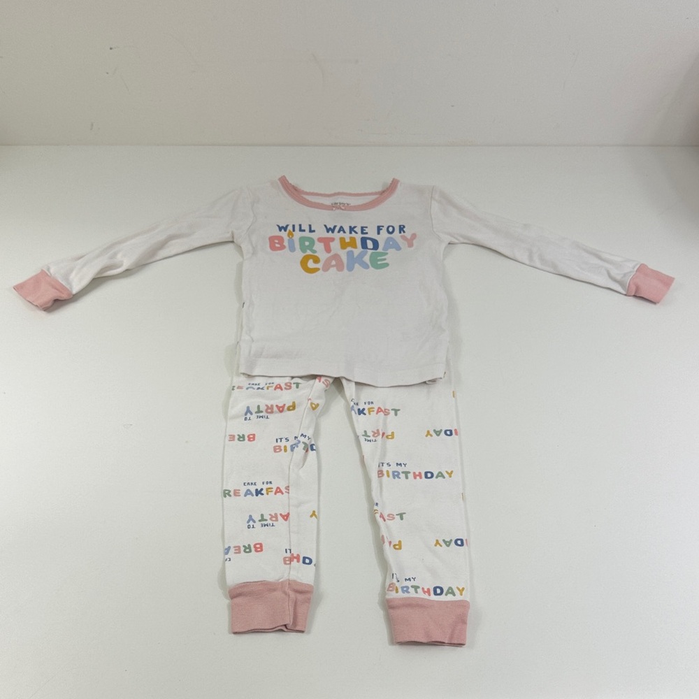 Carters "Its My Birthday" Matching Sleep Set Size 3T Colorful PJs Celebration